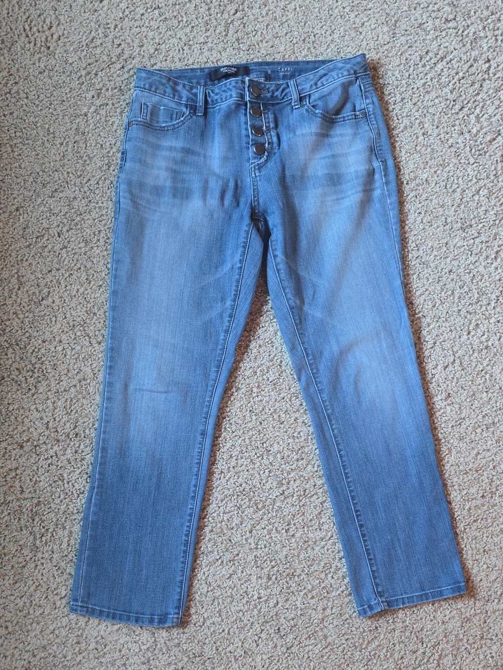 Simply Vera Vera Wang Denim Capri blue Jeans Mid Rise sz 8